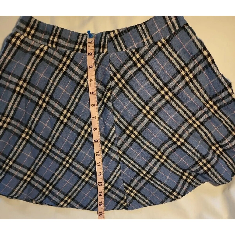 Light Blue Plaid Skirt by Romwe